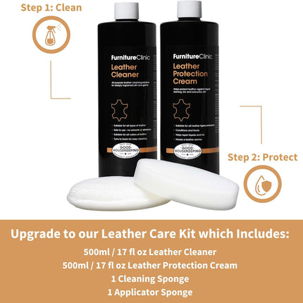 Leather Protection Cream | 2-In-1 Leather Conditioner & Waterproofing Protector for Furniture, Shoes, Car Seats & More | Prevent Stains While Nourishing | 8.5Oz/ 250Ml