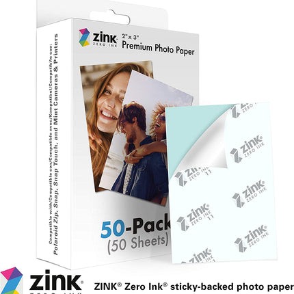 2"X3" Premium Instant Photo Paper (50 Pack) Compatible with Polaroid Snap, Snap Touch, Zip and Mint Cameras and Printers