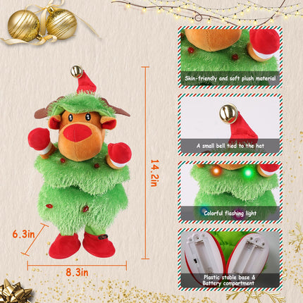 1Pc Penguin Or Elk Or Snowman Electric Dancing Singing Plush Toy Twisting Snowman Toy Talking Interactive Mimicking Funny Songs Wiggly Dance Kid Christmas Gift