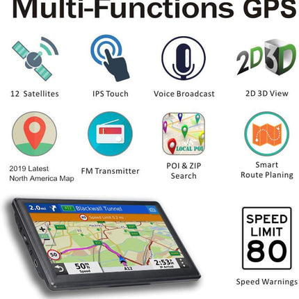 N700 GPS Navigation for Car Truck RV, GPS Navigator with 7 Inch, 2024 Maps (Free Lifetime Updates), Truck GPS Commercial Drivers, Semi Trucker GPS Navigation System, Custom Truck Routing