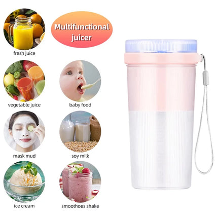 Portable Blender, Personal Mini Juice Blender, USB Rchargeable Juicer Cup with Six Blades, for Smoothie Blender Home/Office/Outdoors