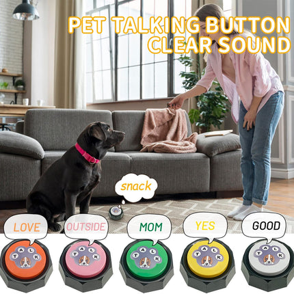 Pet Training Button, Dog Voice Training Buzzer, Dog Button, Dog Button for Communication Recordable Buttons - Train Your Dog to Say the Sounds They Need to Say! (8 Buttons)