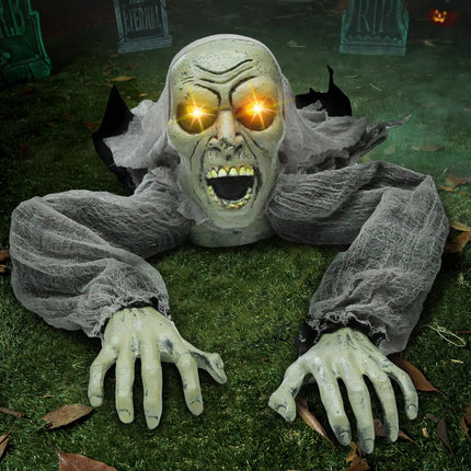 Halloween Decor Groundbreaker Zombie with Sound and Flashing Eyes for Halloween Yard Garden Outdoor Indoor Decorations