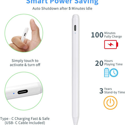 Stylus for Iphone 13/14/15 Pro Max Pens, 1.5Mm Fine Point Stylus Pen Compatible for Iphone/Ipad Pro/Android/Samsung/Surface and More Touch Screens for Iphone 15/14/13 Pro Stylus,White