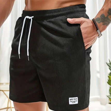 Lace-up Drawstring Shorts Summer Corduroy Sports Short Pants Mens Clothing