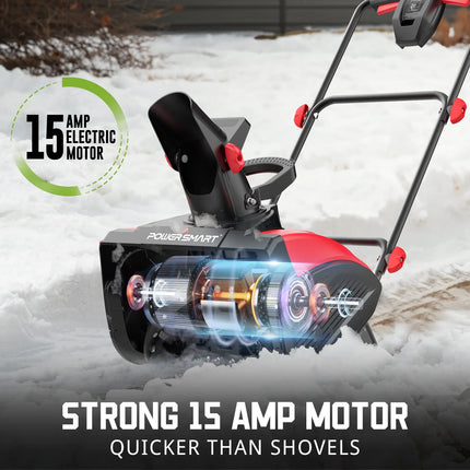 18-Inch Corded Snow Blower, Electric Snowthrower with 120V 15-Amp Motor