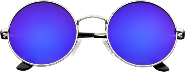 Mens Womens Retro Inspired Sunglasses round Hippie Shades Retro Colored Lenses