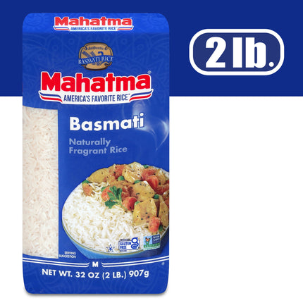 Basmati White Rice, Fragrant Extra Long Grain Rice, Gluten Free, 2 Lb Bag