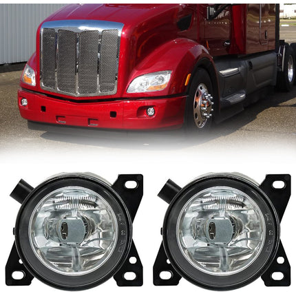 Pair Fog Light Fit For Kenworth T660 Peterbilt 579,587 With Halogen Bulbs