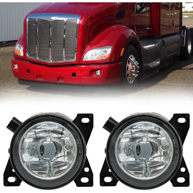Pair Fog Light Fit For Kenworth T660 Peterbilt 579,587 With Halogen Bulbs