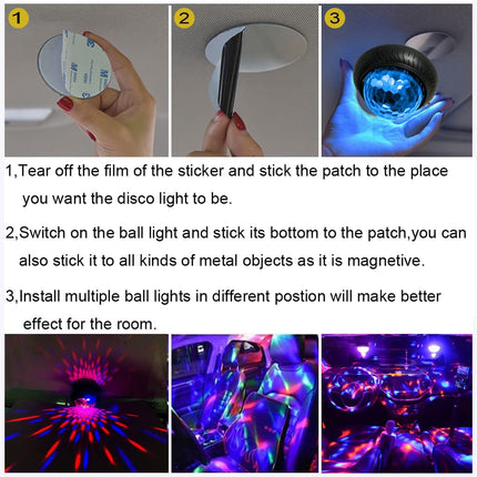 Disco Party Light Night Light 2 in 1 Flashes with Music Sound Activated Multicolor Disco Ball Rechargeable Battery Operated Mini Disco Ball Suitable for Indoors/Outdoors…