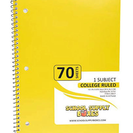 - (5 Pack) College-Ruled Spiral Notebooks