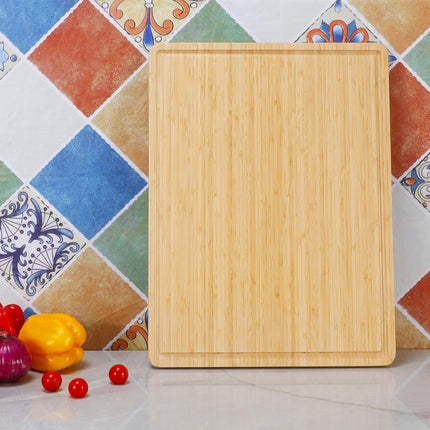 Extra Large Reversible Bamboo Wood Cutting Board 20 X 15 Inch -  XXL Organic Bamboo Chopping Carving Serving Board with Juice Groove for Meat (Butcher Block), Turkey, Vegetables and Cheese