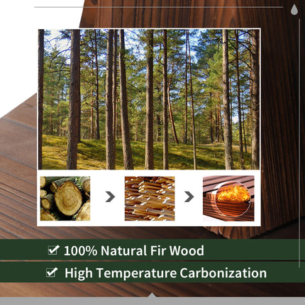 Wood Freestanding Fountain with 2 Tier Waterfall Barrel, Electric Pump for Garden Decor, Lawn, Backyard