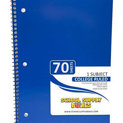 - (5 Pack) College-Ruled Spiral Notebooks