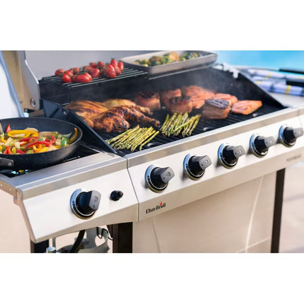 Performance Series Silver 5-Burner Liquid Propane Gas Grill with 1 Side Burner