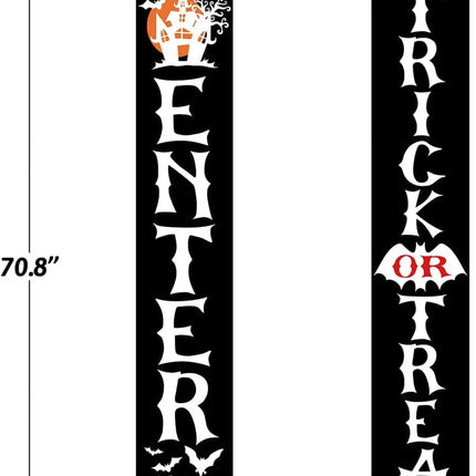 Halloween Decorations Banners, Halloween Door Porch Sign Trick or Treat Yard Signs Banner