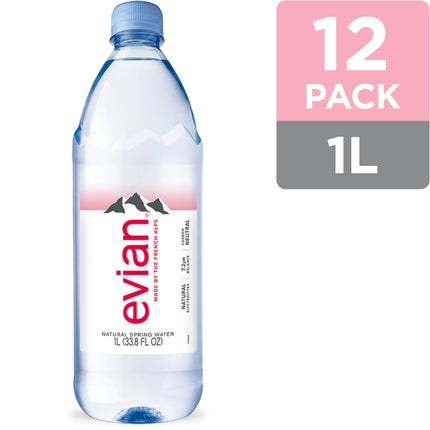 Natural Spring Water, 33.8 Fl Oz, Bottles (2 Packs of 6)