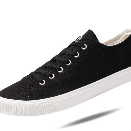 Retro Black/White Canvas Sneakers Unisex Size - Cushioned Insole