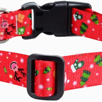 Christmas Dog Collar - Premium Adjustable Dog Collar for Small Medium Large Dogs (Christmas, S)