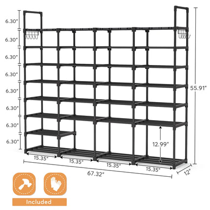 58 Pairs Large Shoe Rack Shoe Shelf Boots Shoe Organizer