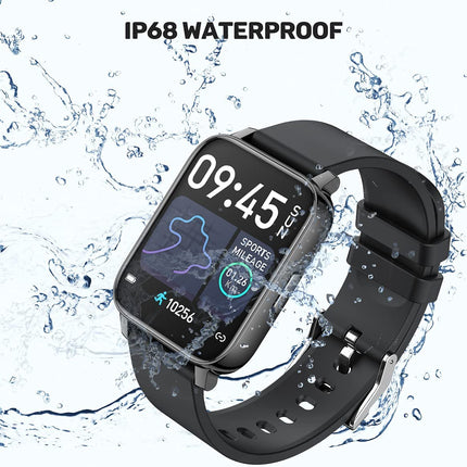 Smart Watch for Android Ios Phones, 1.69" Touch Screen Smartwatch for Men, Fitness Tracker Watch with Heart Rate Blood Pressure Monitor, Pedometer Running Watch, IP68 Waterproof Bluetooth Watch