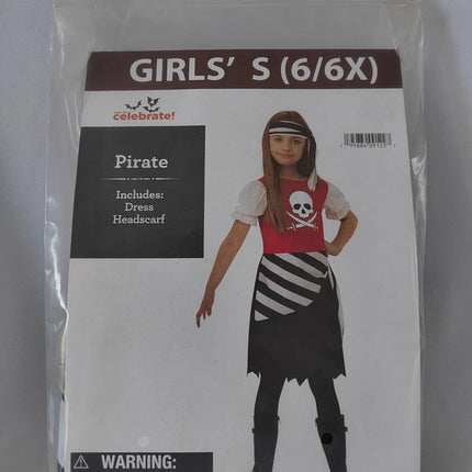 Pirate Dress, Halloween Costume for Children, Girls Size S (6/6X), by