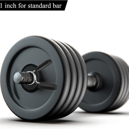 Barbell Clamps Dumbbell Spring Clip Circlip Collars 1 Inch Weight Bars Clips Fitness Weightlifting Lock Buckle 1 Inch for Standard Bar Barbell Strength Training Gym Accessory