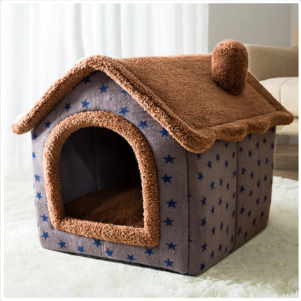 Foldable Dog House Pet Cat Bed Winter Dog Villa Sleep Kennel Removable Nest Warm Enclosed Cave Sofa Pets Supplies