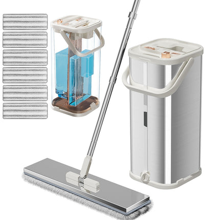 Separates Dirty Water Mop, Flat Mop And Bucket For Home With  Extra Refills, Stainless Steel Mop And Bucket With Wringer