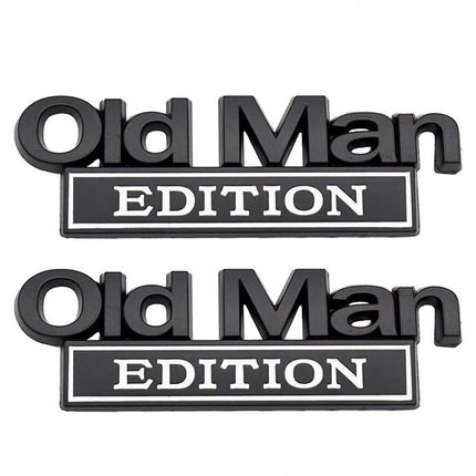 2pack Old Man Edition Emblems, Seabee Emblem 3D Badge Decal Car Truck SUV,Refrigerator Sticker,Window Display Stickers,Bicycles, Laptops, Fridges