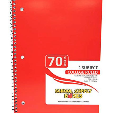 - (5 Pack) College-Ruled Spiral Notebooks