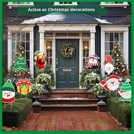 Christmas Garden Signs Set Of 8