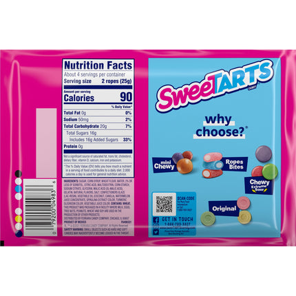 Ropes, Candy, Watermelon Berry Collision, Soft and Chewy, 3.5 Oz