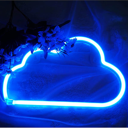 Cloud Neon Signs, LED Neon Light for Wall Decor - Battery or USB Powered Night Light Decoration for Bedroom Aesthetic - Ideal for Teen Girls’ Room, Christmas, Birthdays, and Wedding Parties