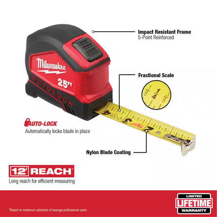 16 Ft. Compact Auto Lock Tape Measure (2-Pack)