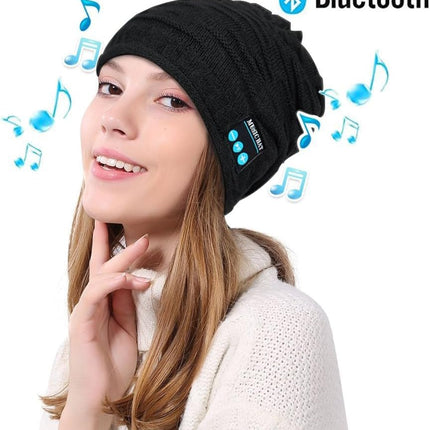 Wireless Bluetooth Beanie,Unisex Outdoor Sport Knit Hat with Stereo Speakers & Microphone