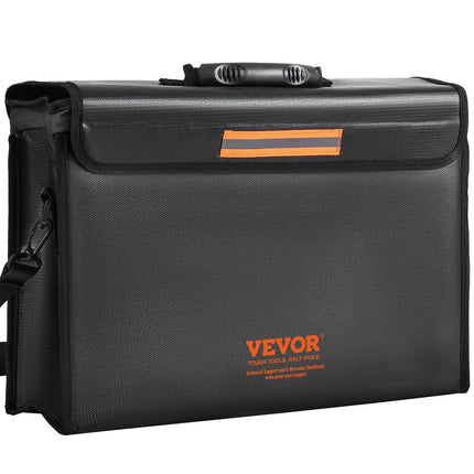 VEVOR Fireproof Document Box, Fireproof Document Bag with Lock, 3-layer Folding Fireproof and Waterproof File Box 15.35x12.4x13.98 inch with Zipper, for Money, Documents, Jewelry and Passport