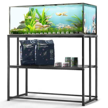 VEVOR Aquarium Stand, 40 Gallon Fish Tank Stand, 36.5 x 18.5 x 29.5 in Steel Turtle Tank Stand, 335 lbs Load Capacity, Reptile Tank Stand with Storage, Hardware Kit, and Non-slip Feet, Black