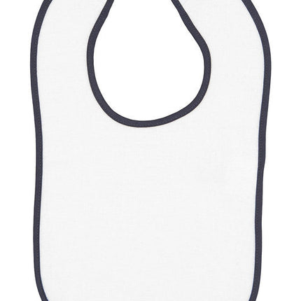 Infant Contrast Trim Terry Bib - WHITE/ KELLY - OS