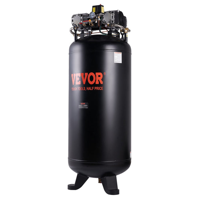 VEVOR 80 Gallon Air Compressor, 6.5HP 15.5SCFM@90 PSI, 2-Stage 145PSI Oil Free Stationary Air Compressor Tank, 86dB Ultra Quiet Compressor for Industrial Manufacturing, Construction Sites, Auto Repair