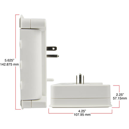 Hyper Tough 6-Outlet Surge Tap 500-Joule Protection with USB, White