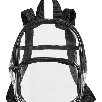 Unisex Clear PVC Mini Backpack - BLACK - OS