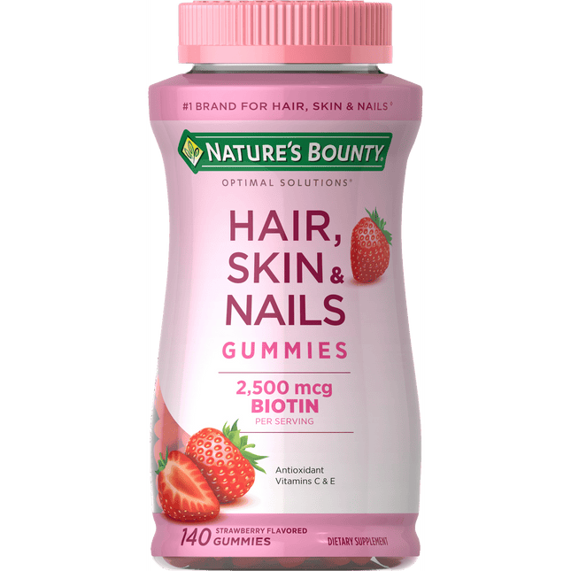 Nature's Bounty Hair Skin and Nails Vitamins With Biotin Gummies;  140 Count