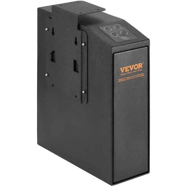 VEVOR Mounted Gun Safe for Pistols, Biometric Gun Safe with Three Quick Access Ways of Fingerprints, Passwords and Keys, Handgun Safe for 1 Pistol for Home, Bedside, Nightstand, Wall