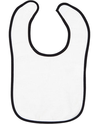 Infant Contrast Trim Terry Bib - WHITE/ KELLY - OS