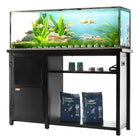 VEVOR Aquarium Stand, 75 Gallon Fish Tank Stand, 52 x 19.7 x 32.3 in Steel and MDF Turtle Tank Stand, 626 lbs Load Capacity, Reptile Tank Stand with Storage Cabinet and Embedded Power Panel, Black