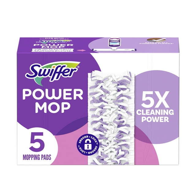 Swiffer PowerMop Multi-Surface Mopping Pad Refills, 5 Count