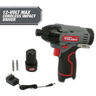 Hyper Tough 12V Max Lithium-Ion Cordless Impact Driver with 1.5Ah Battery and Charger, ¼-inch Quick Release Chuck, Model 99307, New