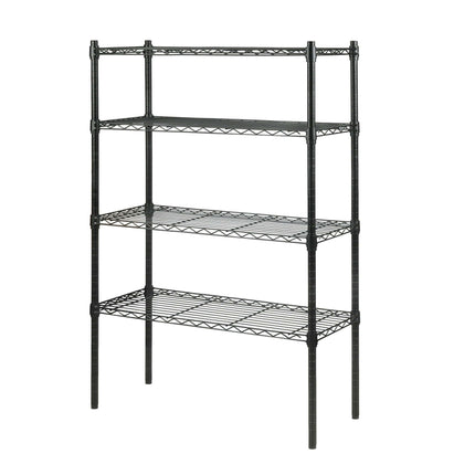 Hyper Tough 4 Tier Wire Shelf Unit, Black, 1400 lb. Capacity